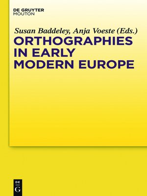 cover image of Orthographies in Early Modern Europe